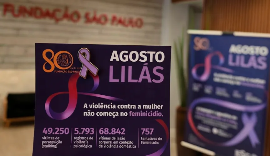 Agosto Lilás: FUNDASP promove campanha de combate à violência contra a mulher