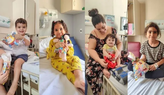 Grupo de Humanização do Hospital Santa Lucinda entrega brinquedos a crianças internadas